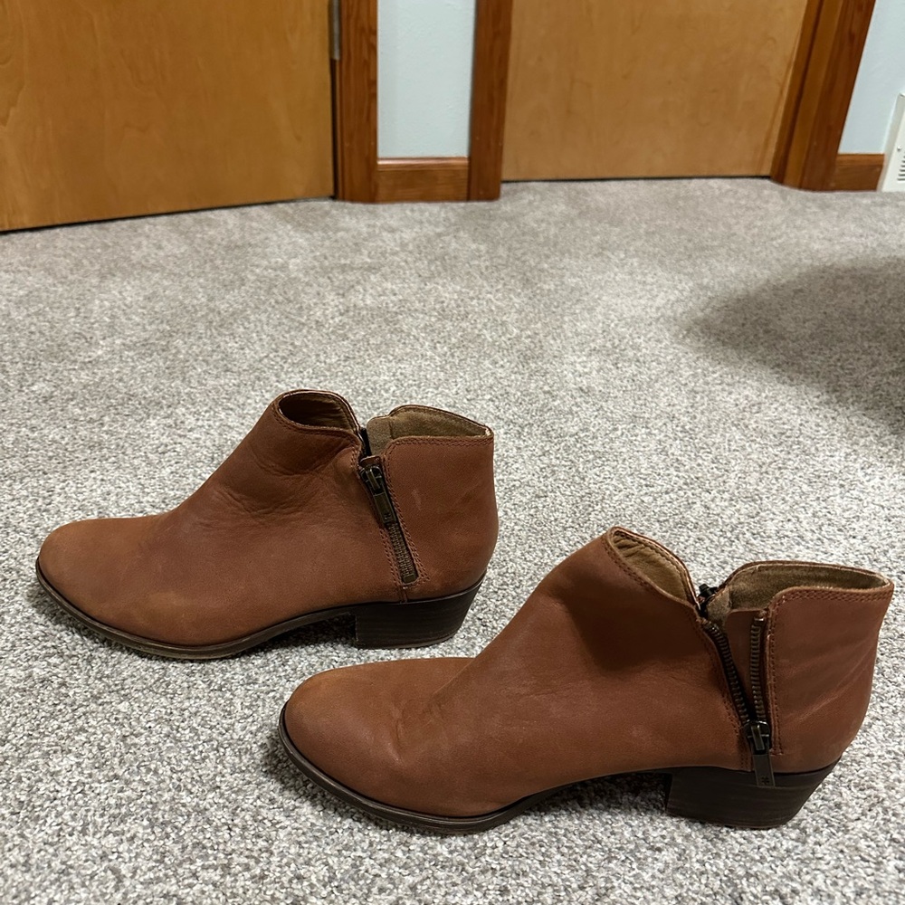 Lucky Brand Chestnut Brown Leather Ankle Booties